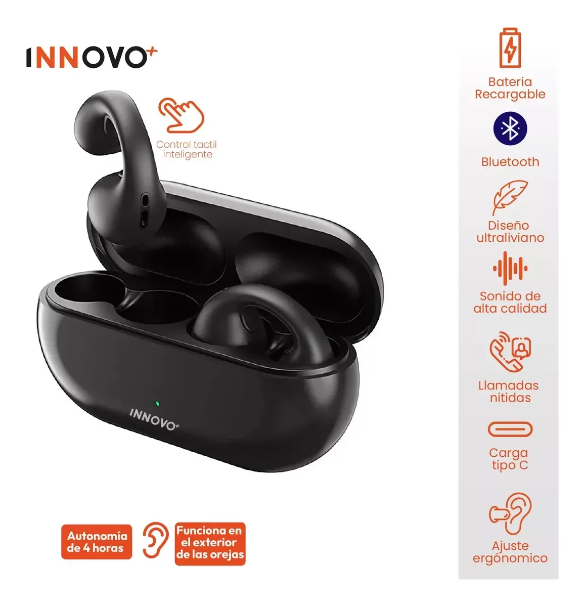 Audifonos Recargable Bluetooth Earcuffs Conduccion Osea img #4