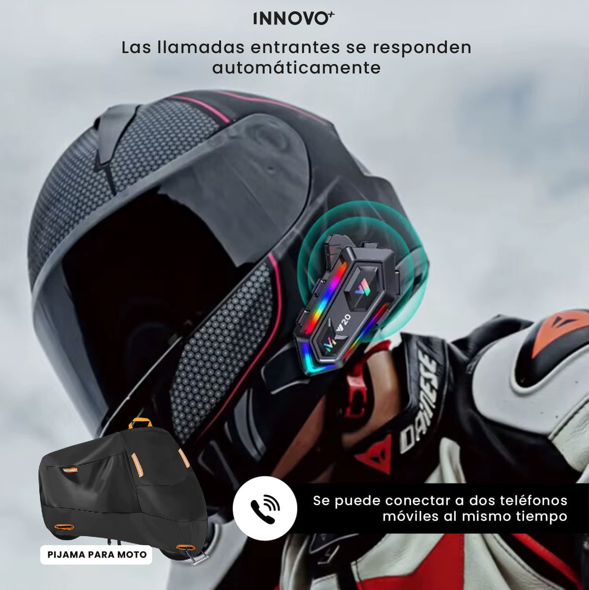 Intercomunicador Bluetooth Y20 Con Pijama Impermeable Para Moto img #4