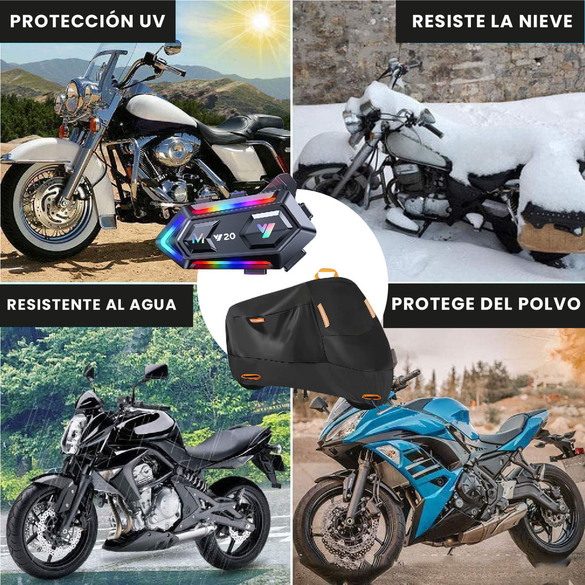 Intercomunicador Bluetooth Y20 Con Pijama Impermeable Para Moto img #3