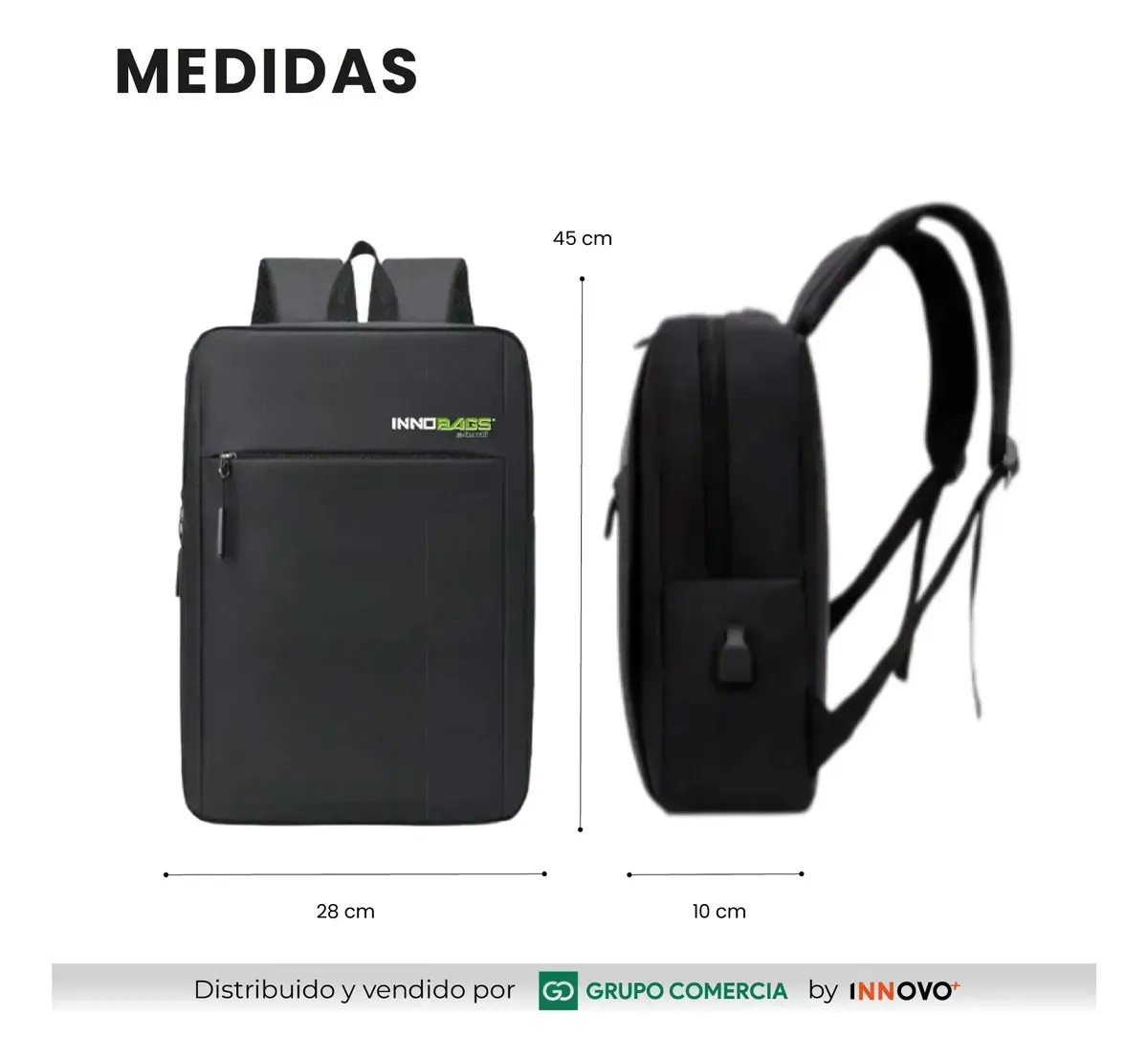 Morral Ejecutivo Slim Waterproof Bolso Porta Laptop Antirrobo Negro img #4