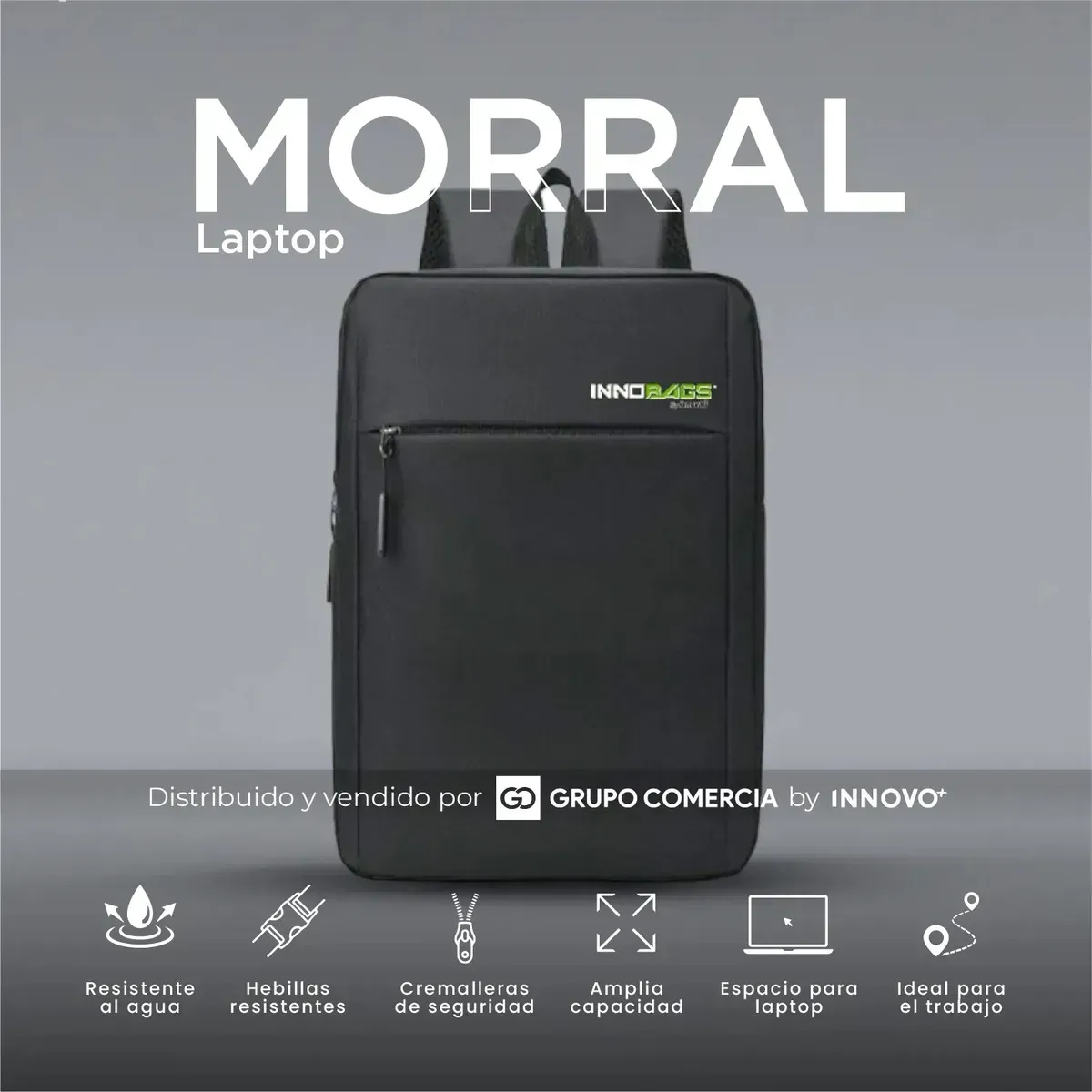 Morral Ejecutivo Slim Waterproof Bolso Porta Laptop Antirrobo Negro img #7