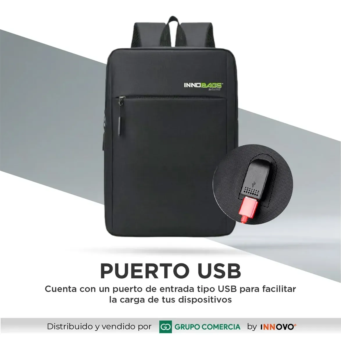 Morral Ejecutivo Slim Waterproof Bolso Porta Laptop Antirrobo Negro img #5
