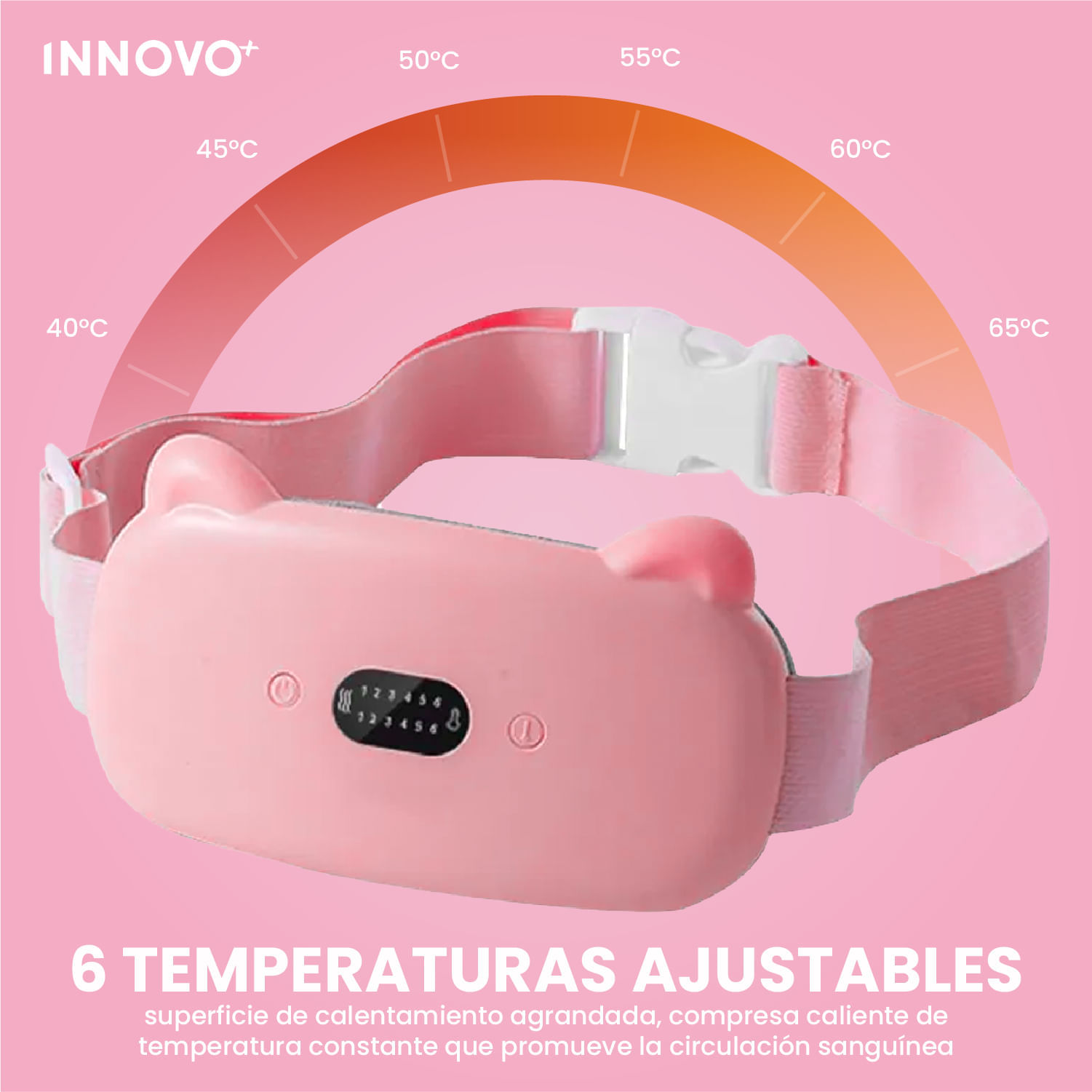 Combo Cinturón Masajeador Térmico Alivia Cólicos Y Medias Térmicas De Peluche Ovejeras img #5
