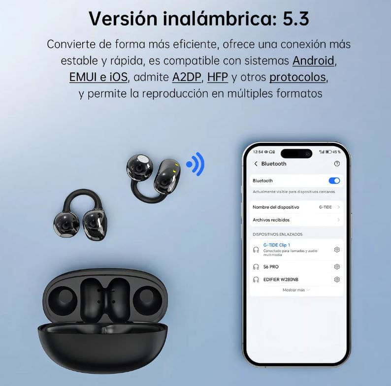 Auriculares Inalámbricos Con Clip Para La Oreja G-tide Clip - Violeta img #4