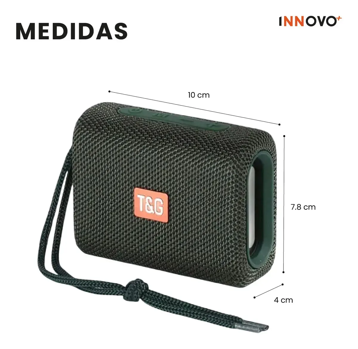 Parlante Bluetooth T&amp;g Tg-313 Inalámbrico Portátil Verde Verde Oscuro 5v Verde Oscuro 5v img #4