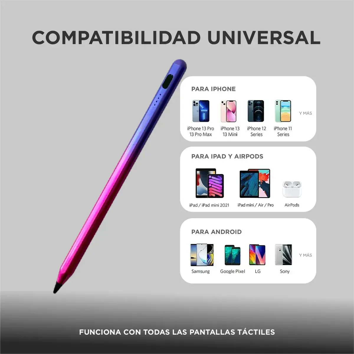 Lápiz Óptico Universal Premium Con Rechazo De Palma: Stylus Pen Tornasol img #5