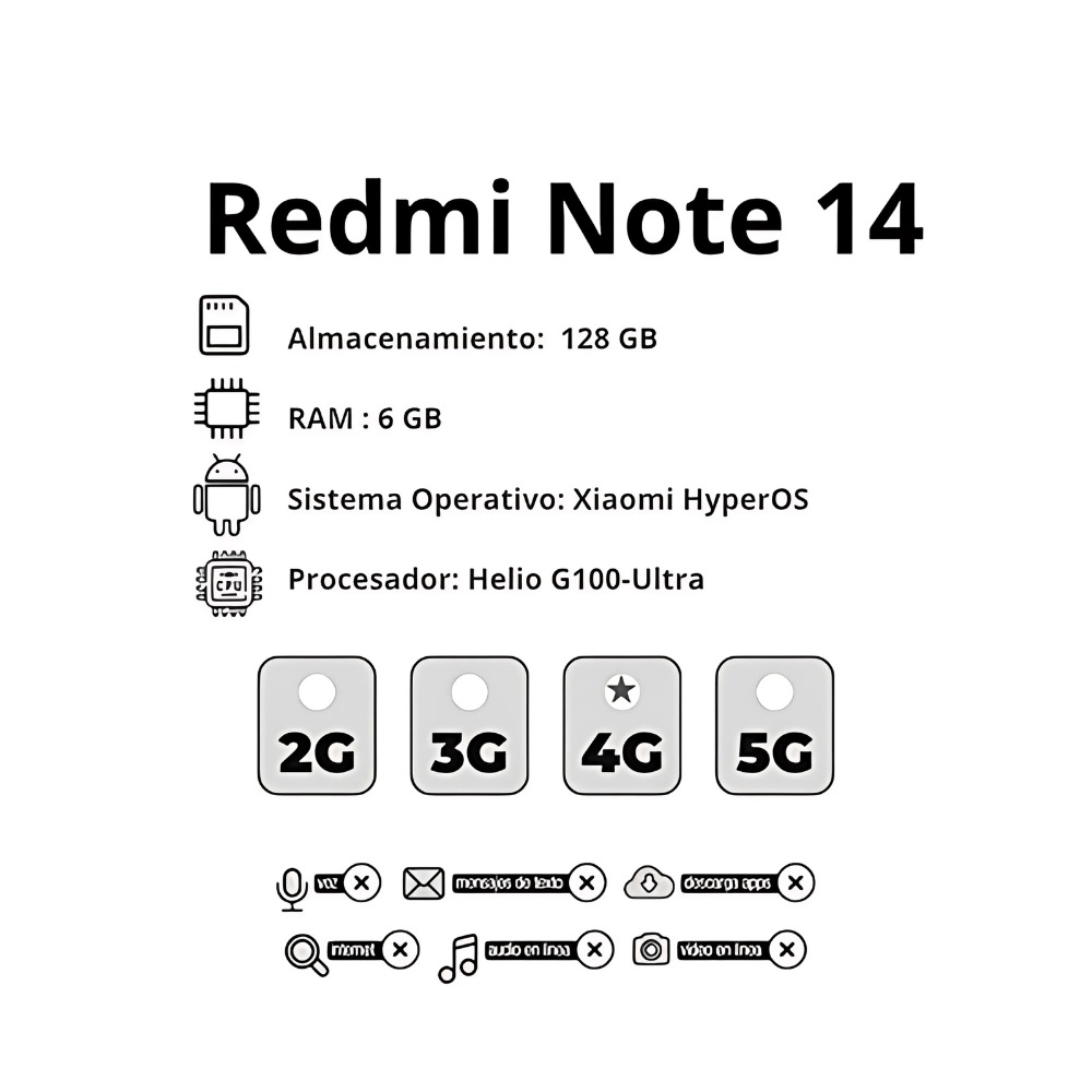 Celular Xiaomi Redmi Note 14 128GB 6RAM + Airpods 3ra Generación 1.1 + Obsequio img #4