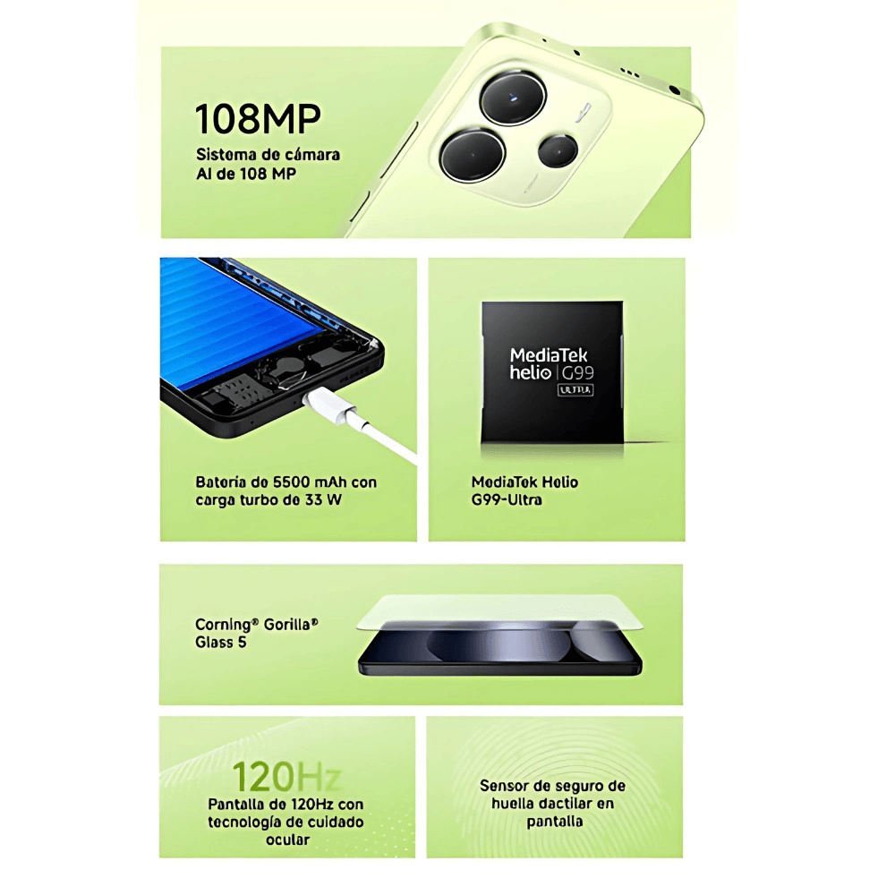 Celular Xiaomi Redmi Note 14 128GB 6RAM + Airpods 3ra Generación 1.1 + Obsequio img #2