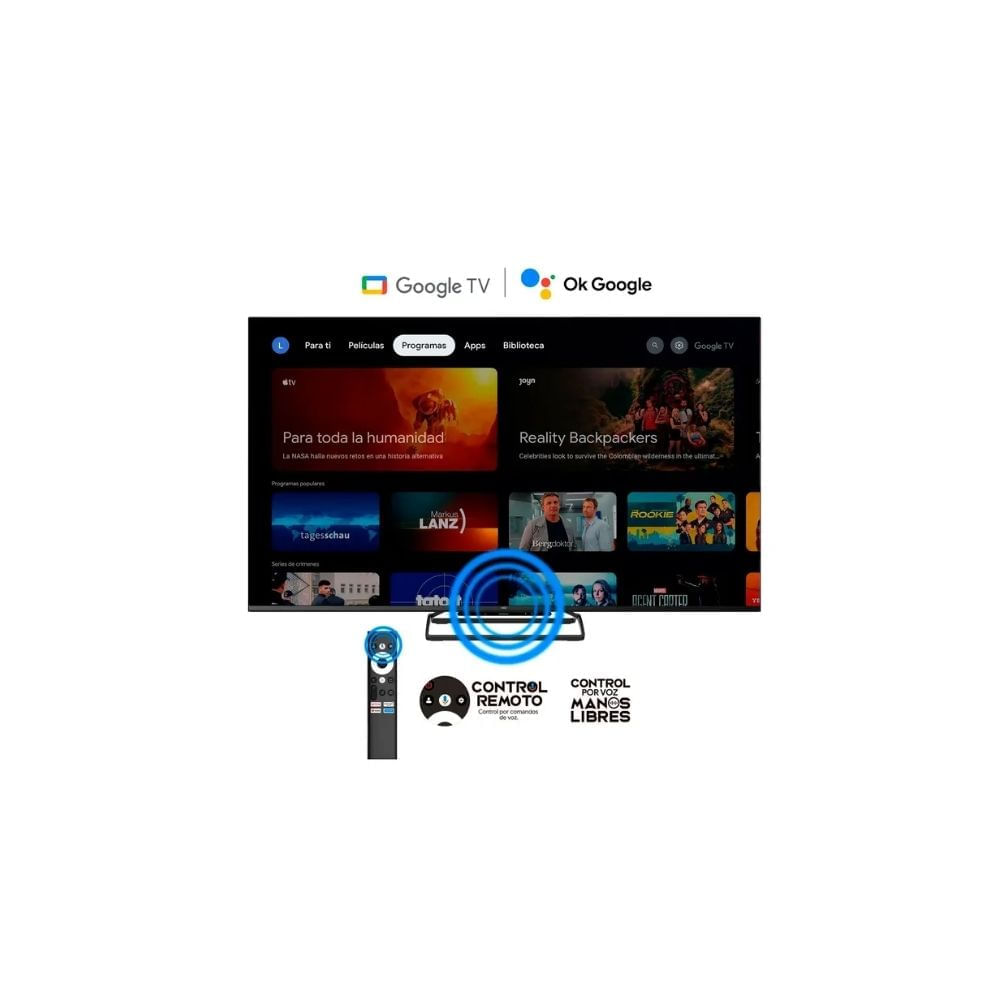 Televisor Kalley 70″ QLED 4K Google TV 120Hz HDR Smart con Control de Voz img #2