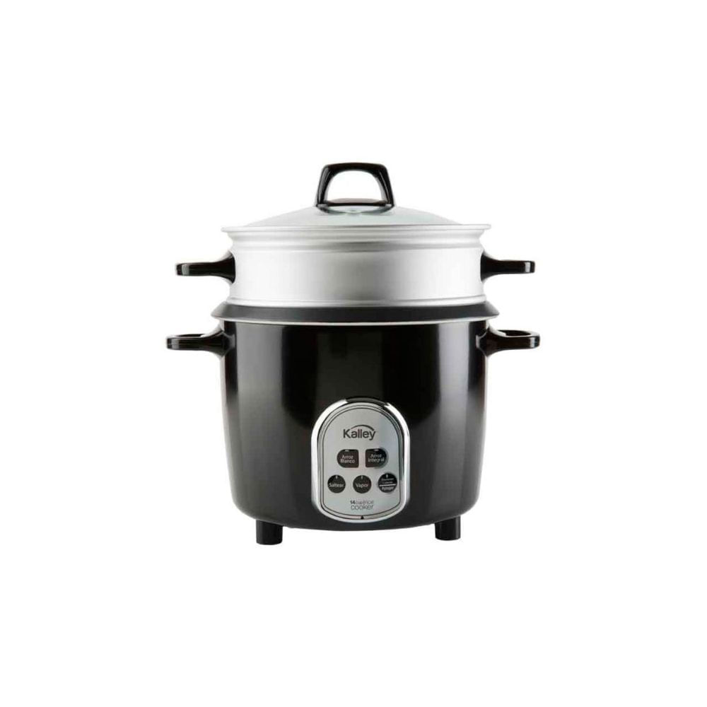 Arrocera Eléctrica Kalley 1.4L 7 Tazas Antiaderente con Vaporera Negra img #4