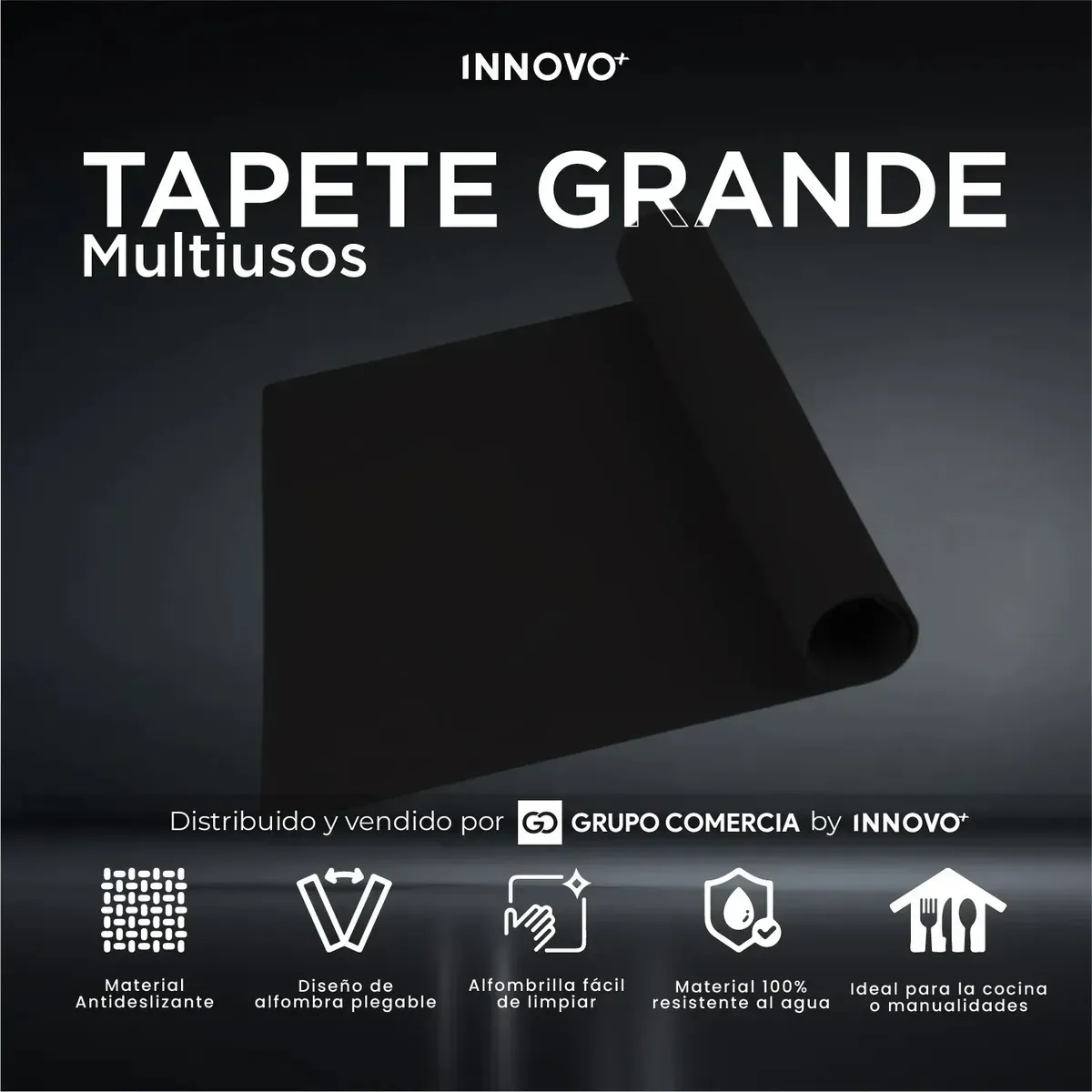 Tapete Absorbente Cocina Multifuncional Secaplatos Premium Negro Negro img #2