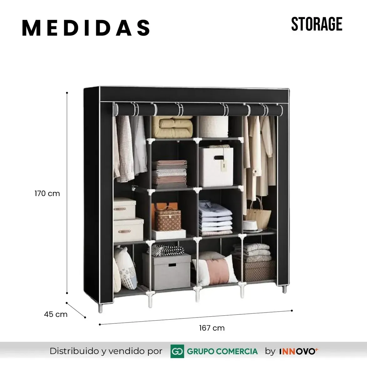 Organizador De Ropa Armario Portátil Con Zapatero img #3