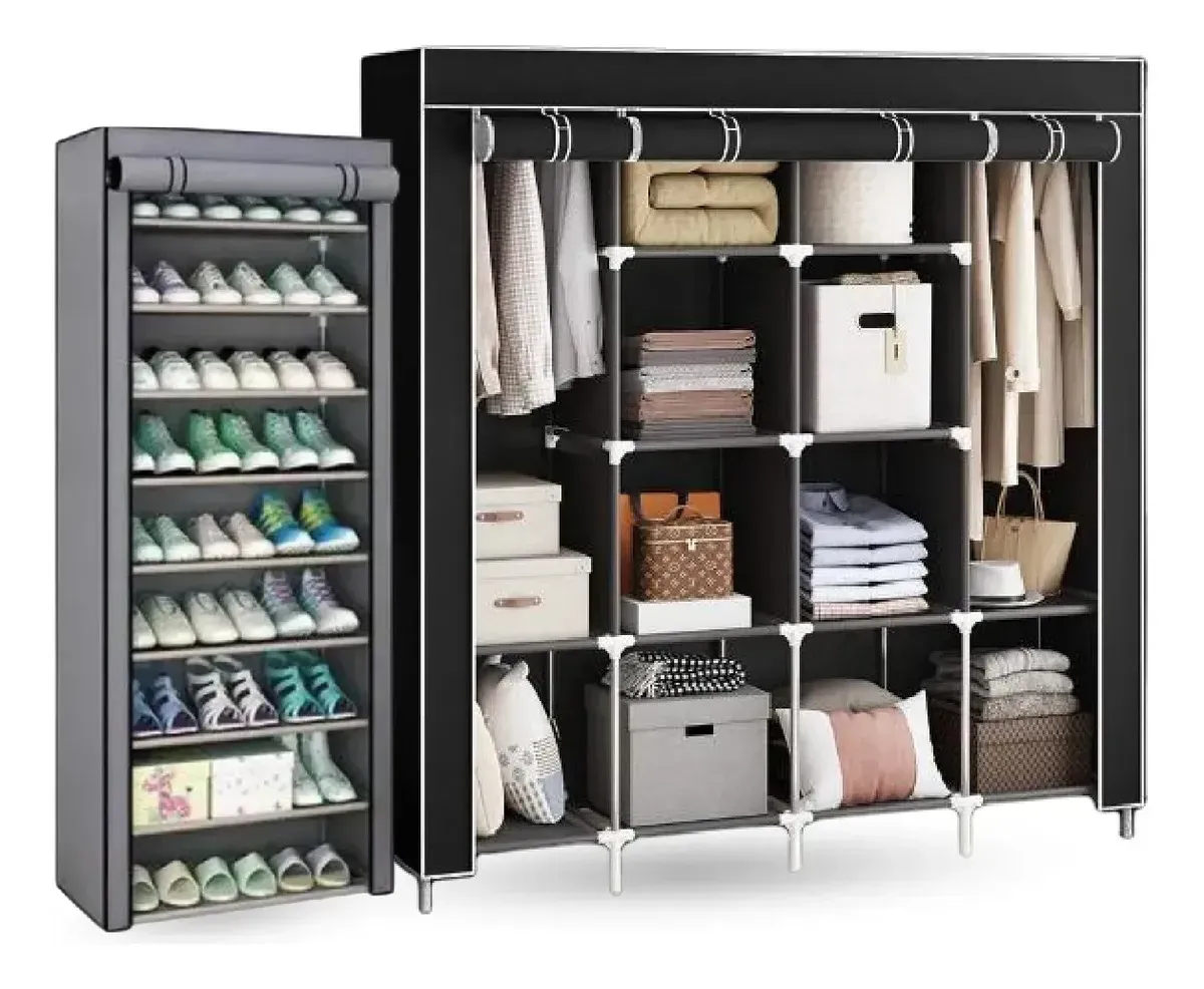 Organizador De Ropa Armario Portátil Con Zapatero img #2