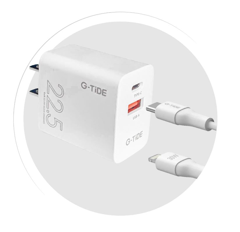 Cargador Rápido G-TIDE 22.5W Doble Puerto USB-C Compatible Iphone img #4