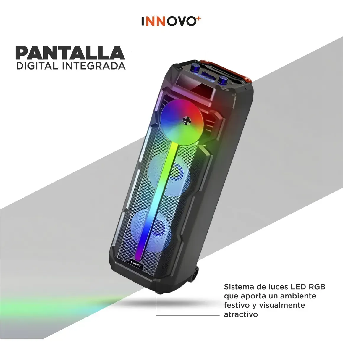 Parlante Bluetooth Potente Cedi-g 2896 Tws Luces Led Micrófono Negro 110v Negro 110v img #4