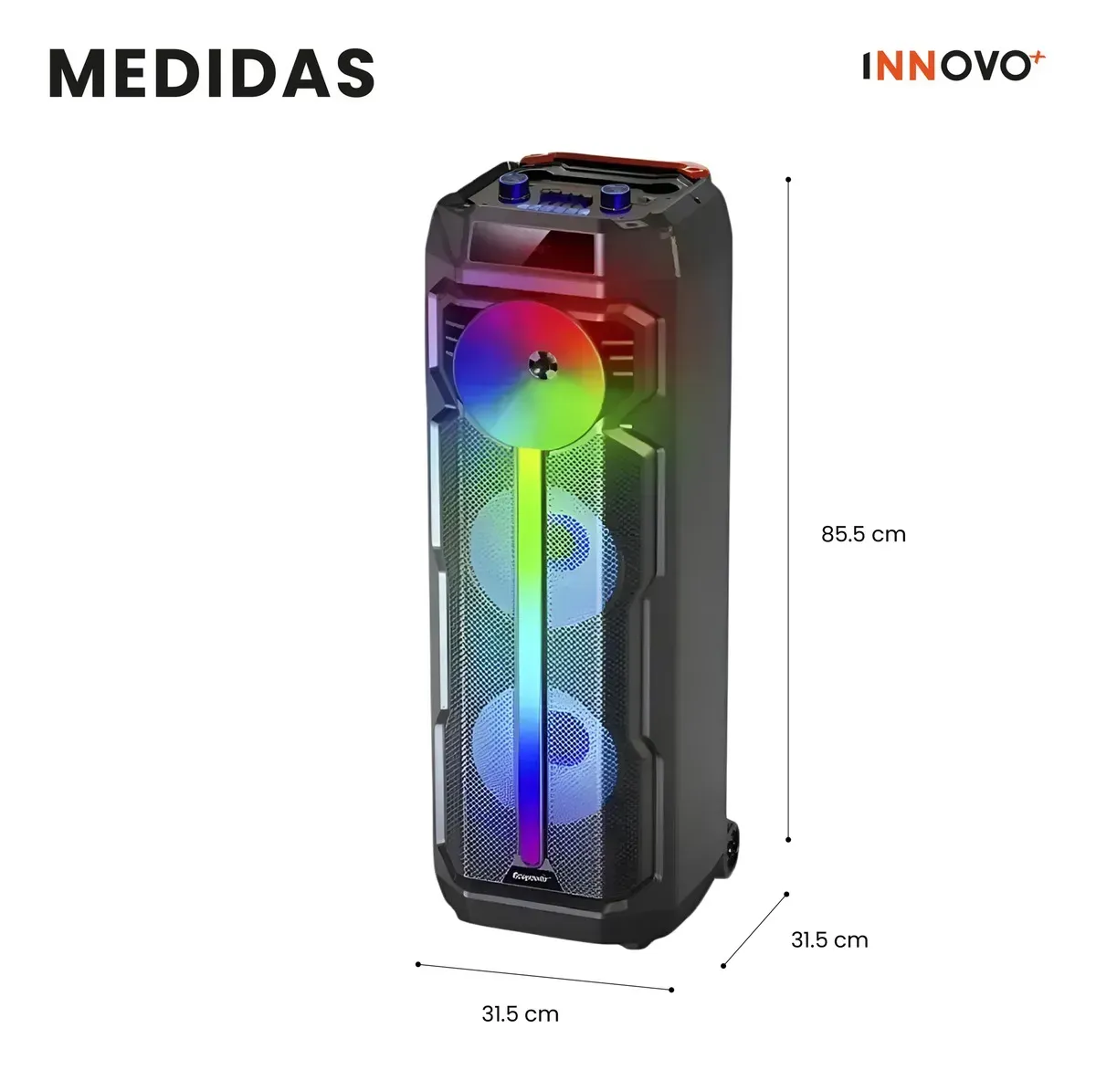 Parlante Bluetooth Potente Cedi-g 2896 Tws Luces Led Micrófono Negro 110v Negro 110v img #6