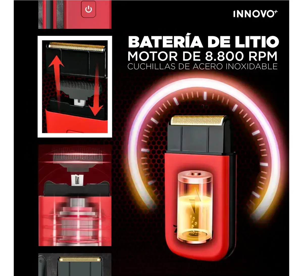 Afeitadora Shaver A Raz Profesional Wmark Ng-7901 Motor Rojo img #5