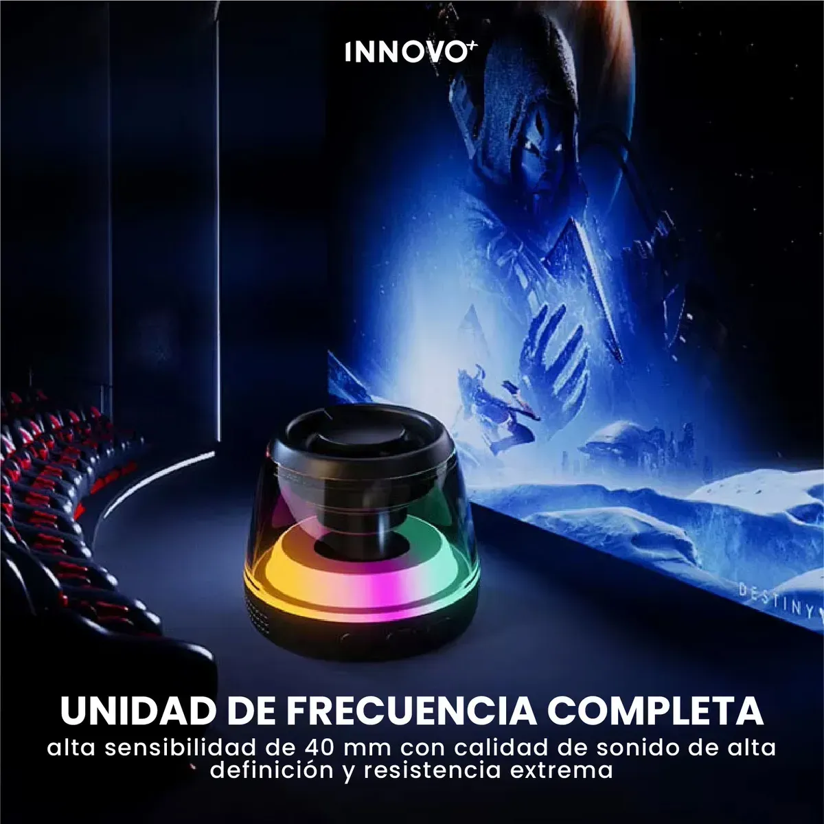 Mini Parlante Magnético Bluetooth Altavoz Portable Led Rgb Sonido 360° Negro Negro img #3