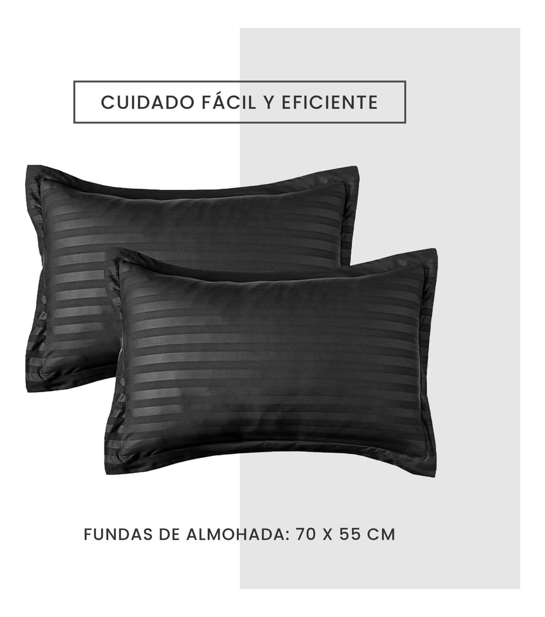 Edredón Fibra Para Cama Queen Tela Suave Innovo Negro Grande img #3