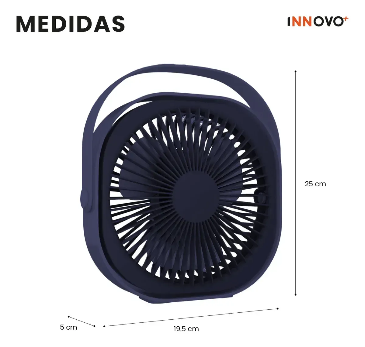 Ventilador De Mesa Portátil Recargable Usb 4000mah Silencioso G-tide Azul Azul img #6