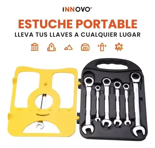 Juego De Llaves Mixtas Rachet Estuche 7 Pz Chrome Vanadium img #4