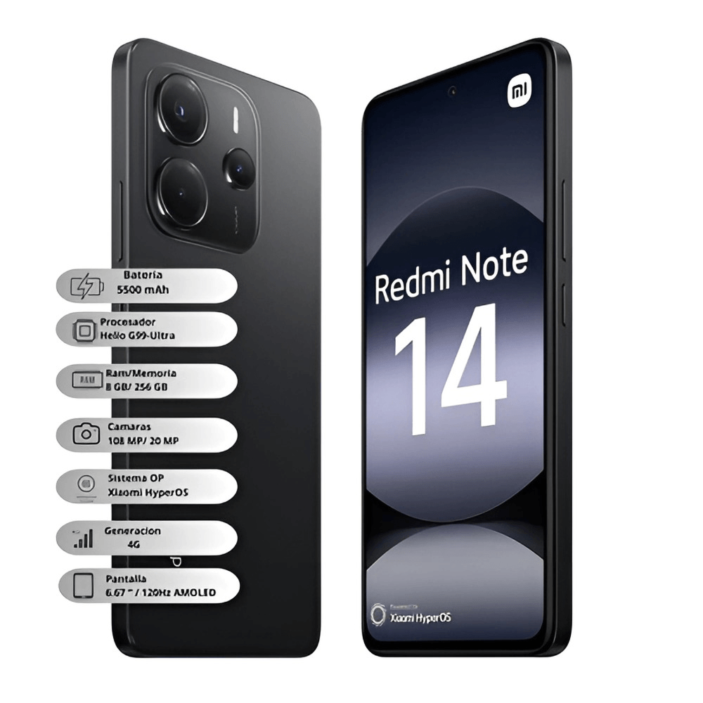 Celular Xiaomi Note 14 256GB 8 RAM + Obsequio Reloj Smartwatch Mobulaa img #2