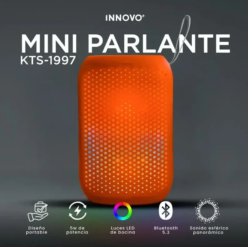 Parlante KTS 1997 Mini con bluetooth naranja Bueno (Reacondicionado) img #2