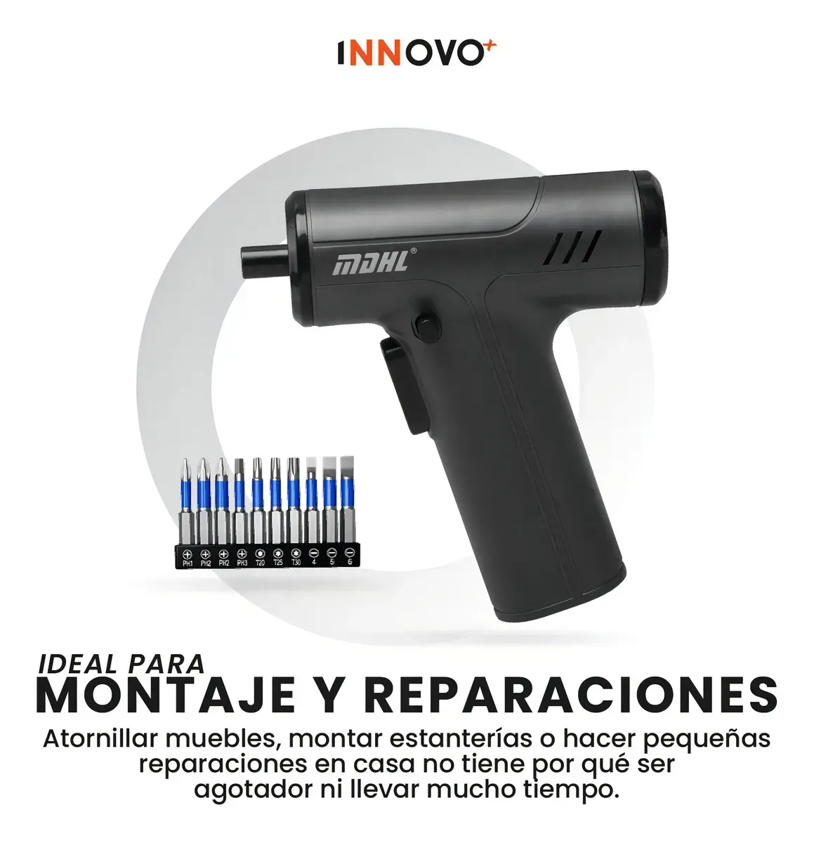 Destornillador Eléctrico Inalámbrico Recargable Tipo Pistola img #2