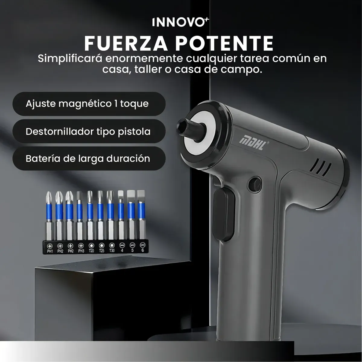 Destornillador Eléctrico Inalámbrico Recargable Tipo Pistola img #3