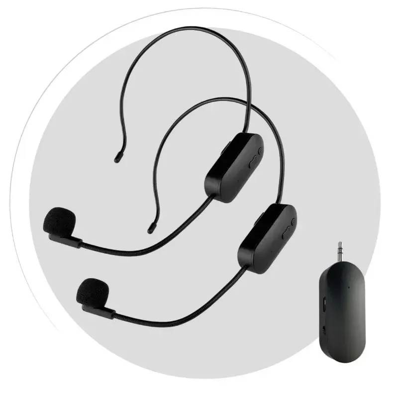 Micrófono Conferencia Inalámbrico Diadema Bluetooth 5.0 Set X2 Profesional Recargable Negro Negro img #2