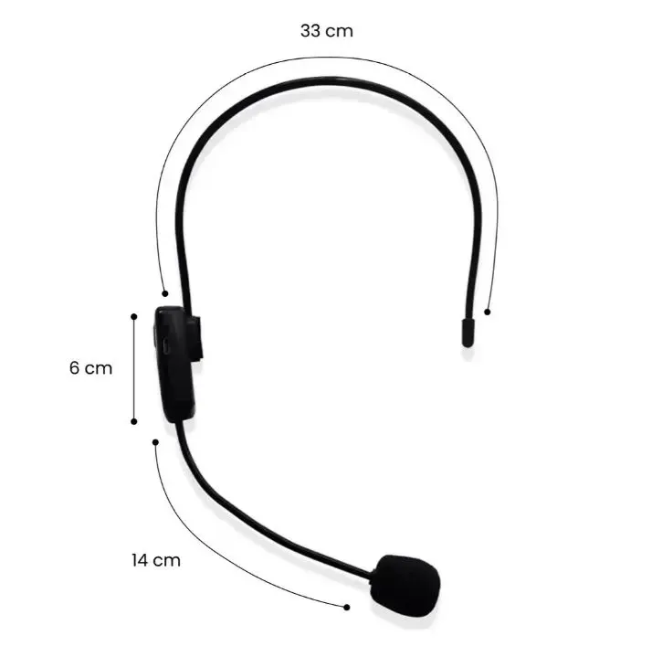 Micrófono Conferencia Inalámbrico Diadema Bluetooth 5.0 Set X2 Profesional Recargable Negro Negro img #3