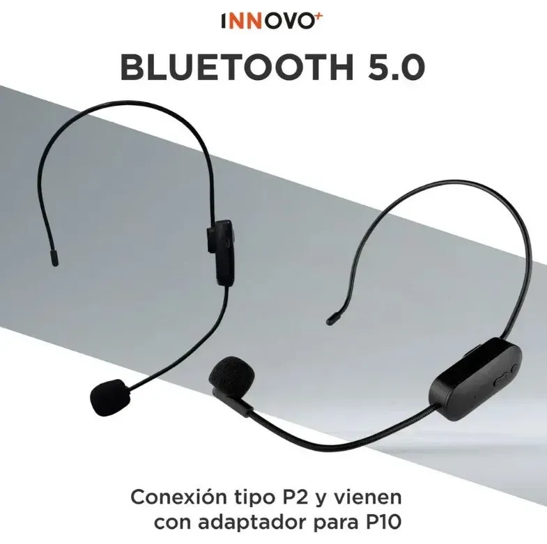 Micrófono Conferencia Inalámbrico Diadema Bluetooth 5.0 Set X2 Profesional Recargable Negro Negro img #5