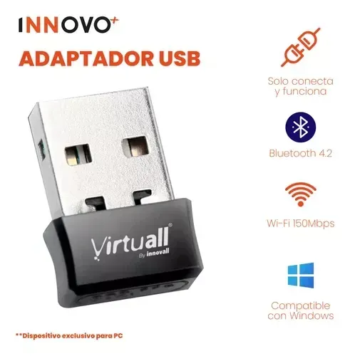 Antena Wifi 150 Mbps On Receptor Bluetooth 4.2/2 En 1 Innovo img #2