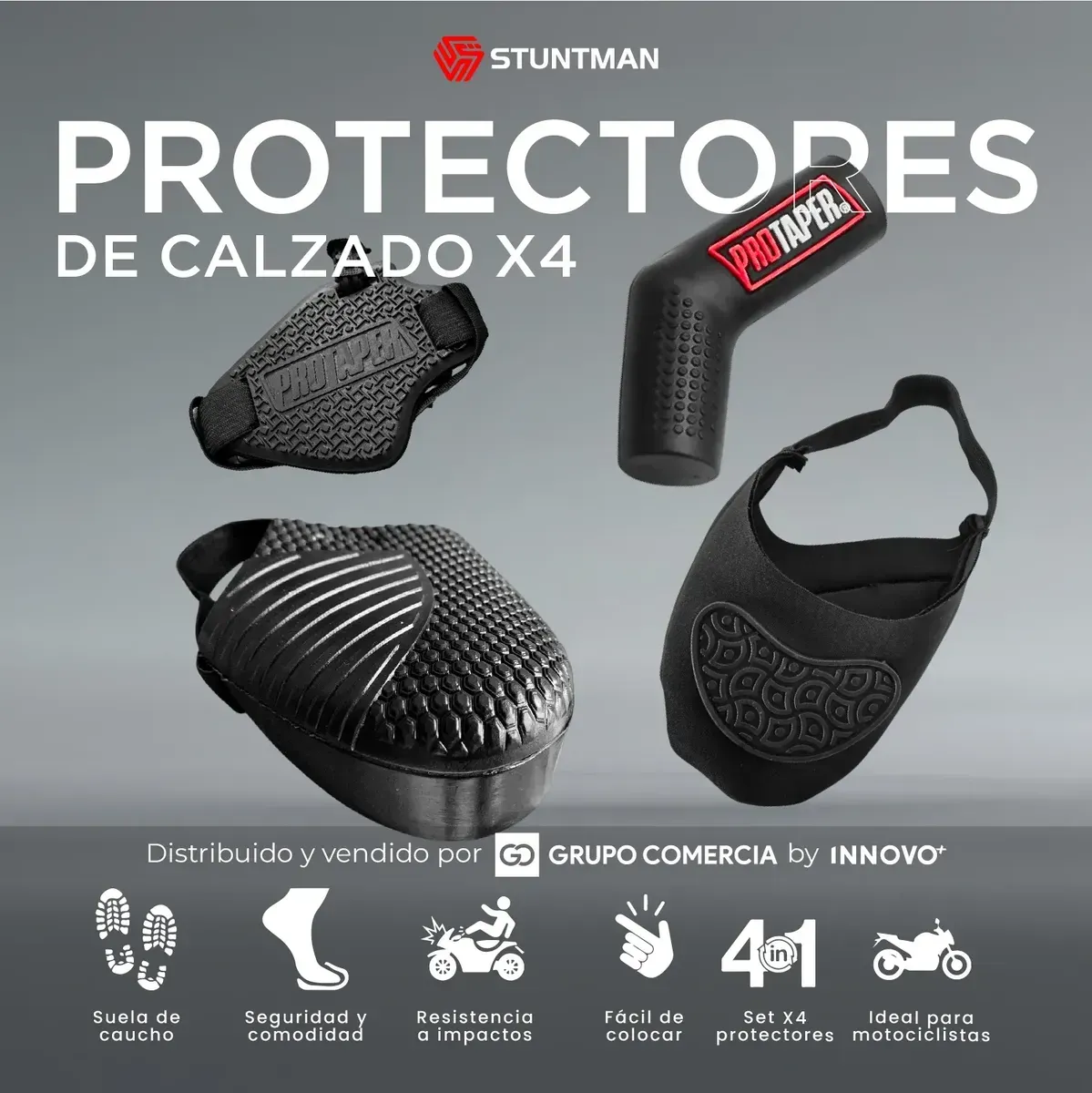 Set Protector De Calzado 4 En 1 Moto Caucho Palanca Cambios img #2