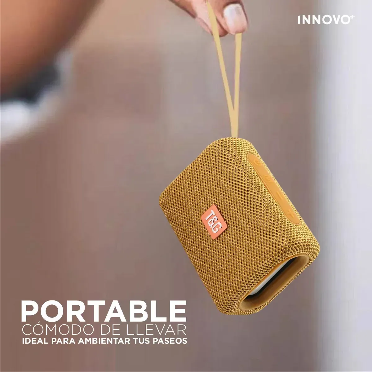 Mini Parlante Bluetooth Impermeable Portable Tws Mostaza img #3