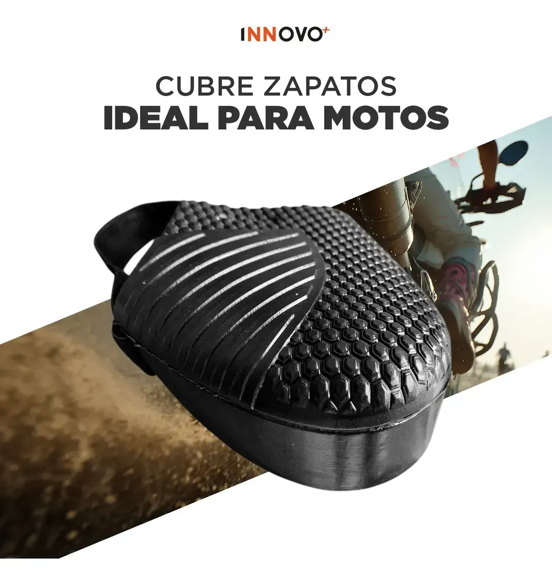 Protector De Calzado Para Moto Cubre Zapatos De Caucho Negro Unica img #3
