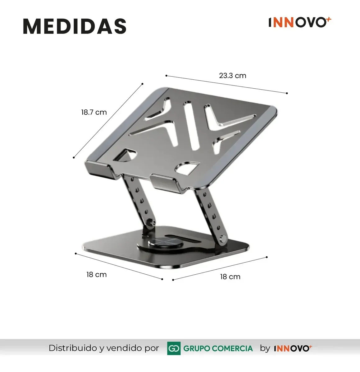 Soporte Elevador Laptop 360 Aluminio Con Teclado Y Mouse Slim img #2