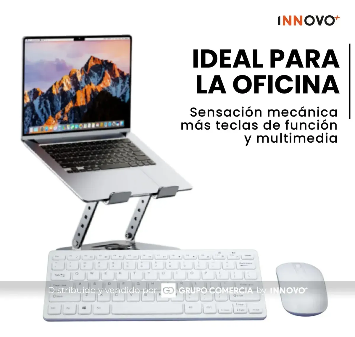 Soporte Elevador Laptop 360 Aluminio Con Teclado Y Mouse Slim img #4
