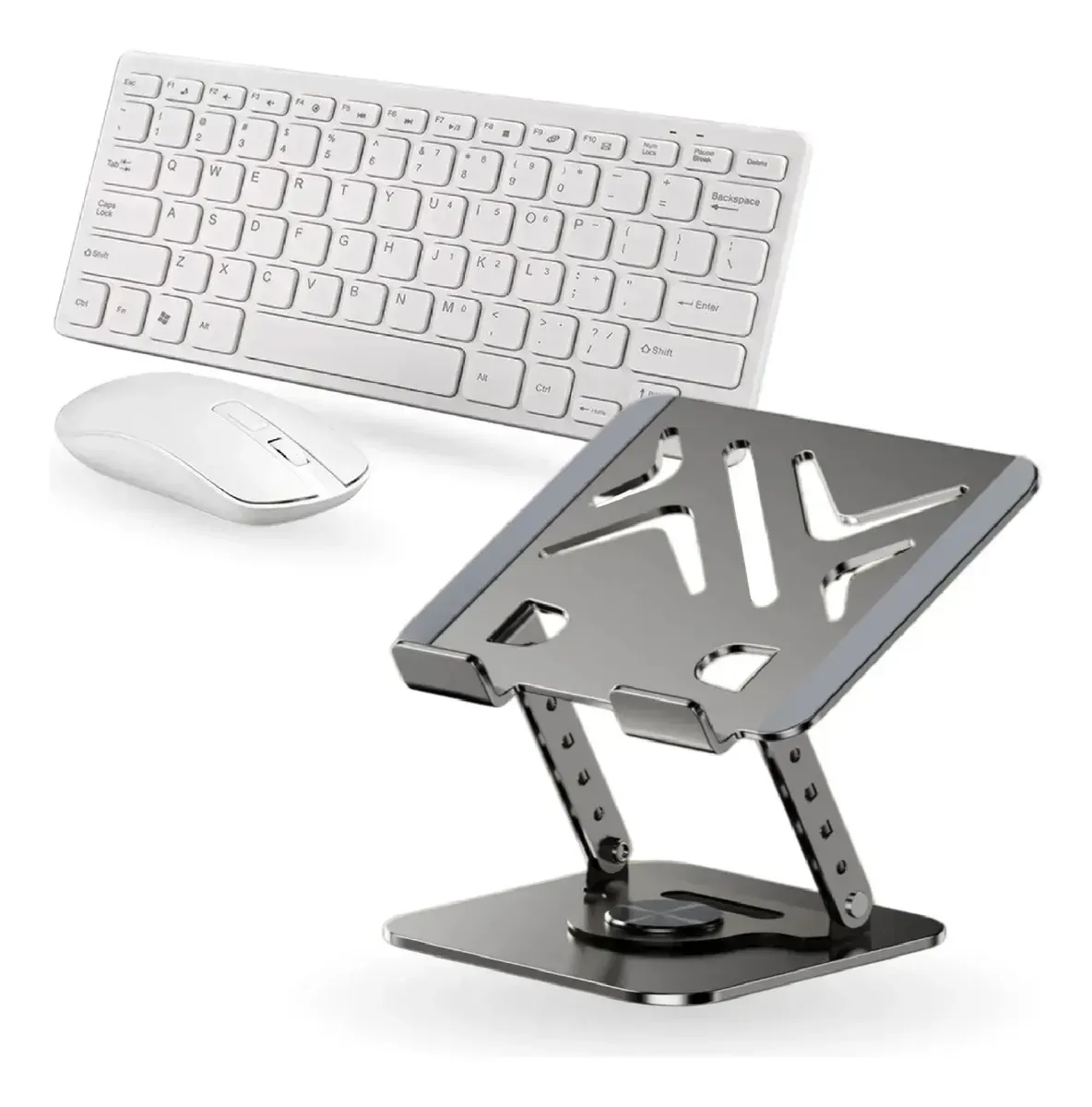 Soporte Elevador Laptop 360 Aluminio Con Teclado Y Mouse Slim img #1