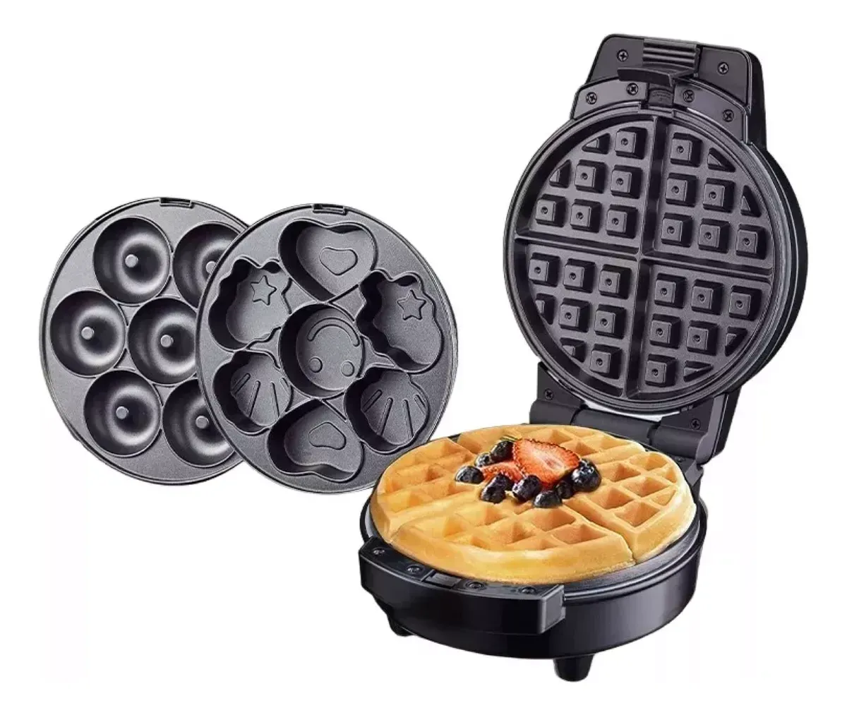 Maquina De Donas Waflera Figuras 3 En 1 Snak Maker 600w img #1