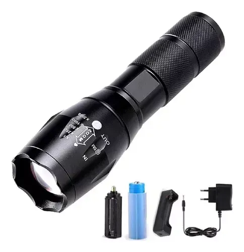 Linterna Tactica Led Ipx67 Recargable Con Estuche Zoom Metal img #1