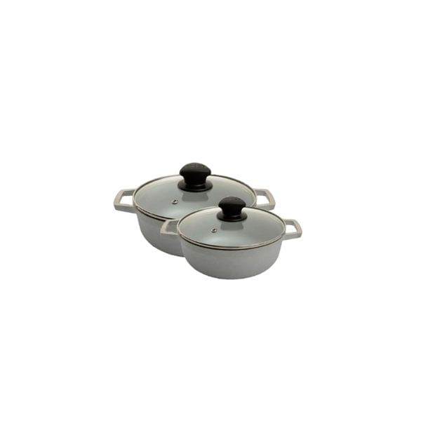Set de Ollas IMUSA de Aluminio con Tapa de Vidrio x2 Resistentes y Livianas img #2
