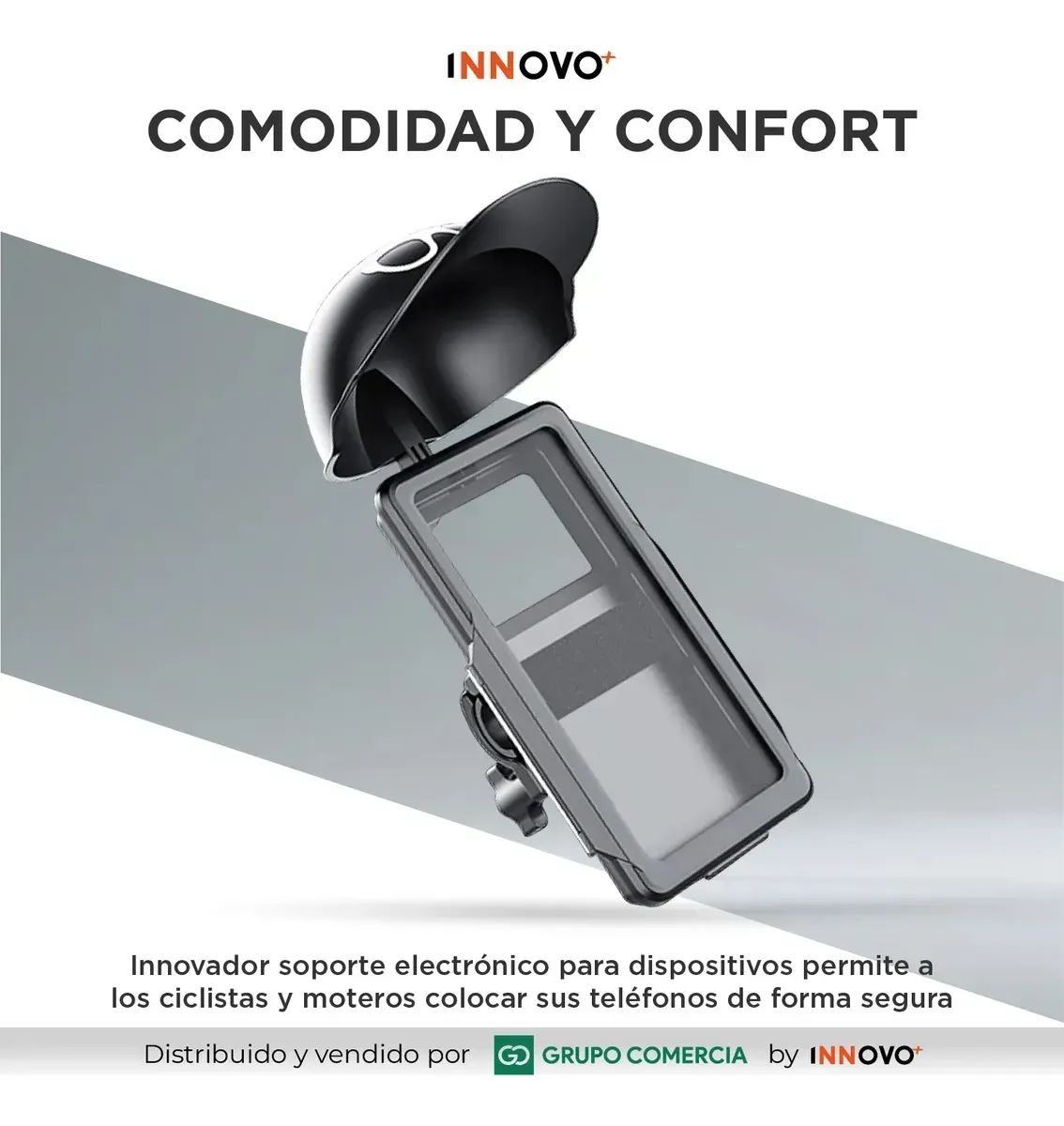 Soporte Celular Moto Y Bici Con Visera Solar E Impermeable Protección Pro Antivibración Negro Negro img #3