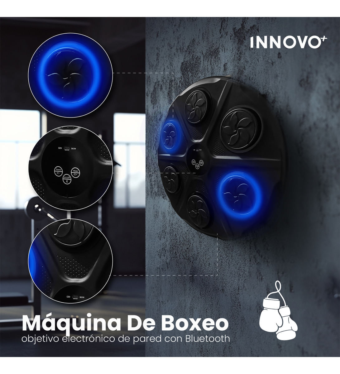 Máquina De Boxeo Musical Tablero Fit Guantes Bluetooth 6 Gol img #6
