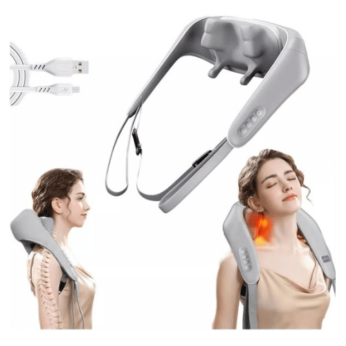 Masajeador De Cuello Espalda Recargable Calor Premium img #1