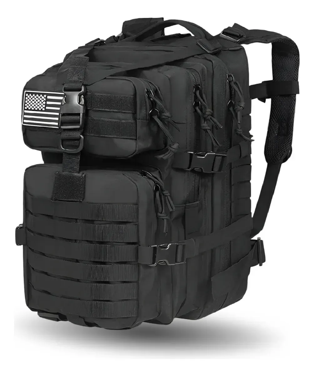 Bolso Maleta Morral Militar Táctico Ultra-resistente Oxford Impermeable Negro Liso Negro Liso img #1