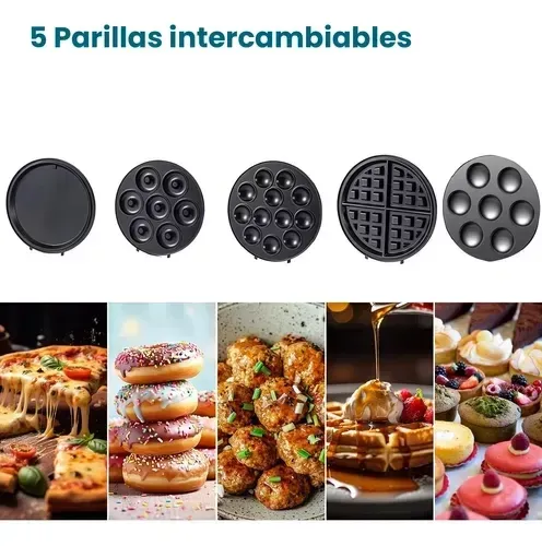 Maquina Waflera Todo En 1 Pizza Galletas Donas Sokany 1000w img #2