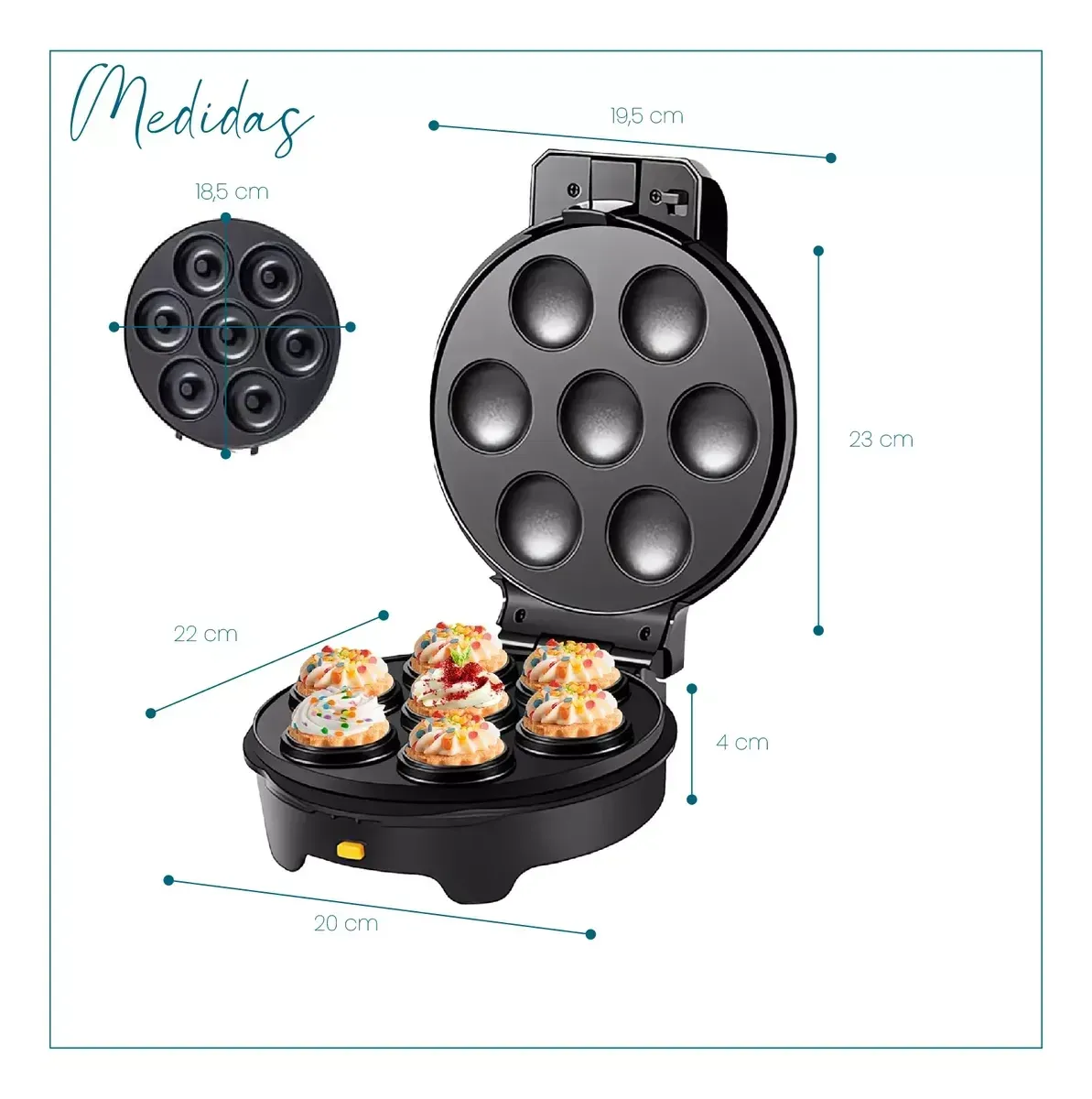 Maquina Waflera Todo En 1 Pizza Galletas Donas Sokany 1000w img #4
