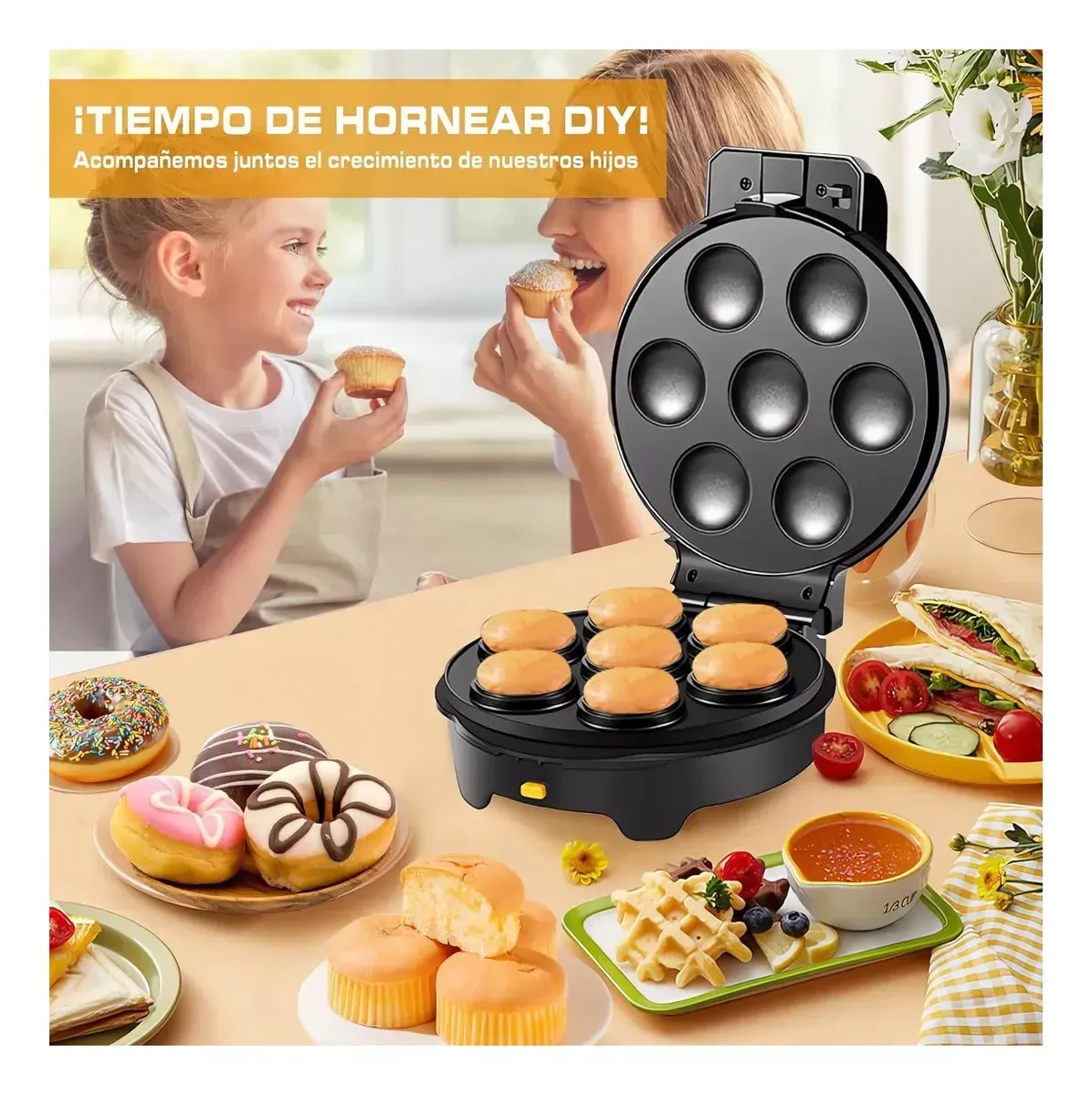 Maquina Waflera Todo En 1 Pizza Galletas Donas Sokany 1000w img #3