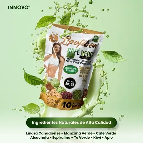 Lipofibra Baja De Peso Quema Grasa Te Café Verde img #4
